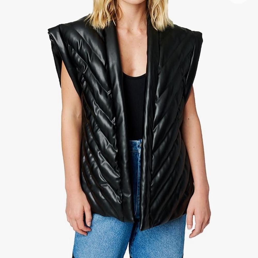 (A8) Blank NYC Under The Radar Puffer Vest, Black, Size L, NWT - Picture 2 of 9